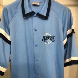 VINTAGE LOS ANGELES LAKERS NBA WARM UP JACKET SIZE XL MADE IN KOREA